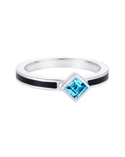Load image into Gallery viewer, &#39;Better Together&#39; Square Black Stacking Ring
