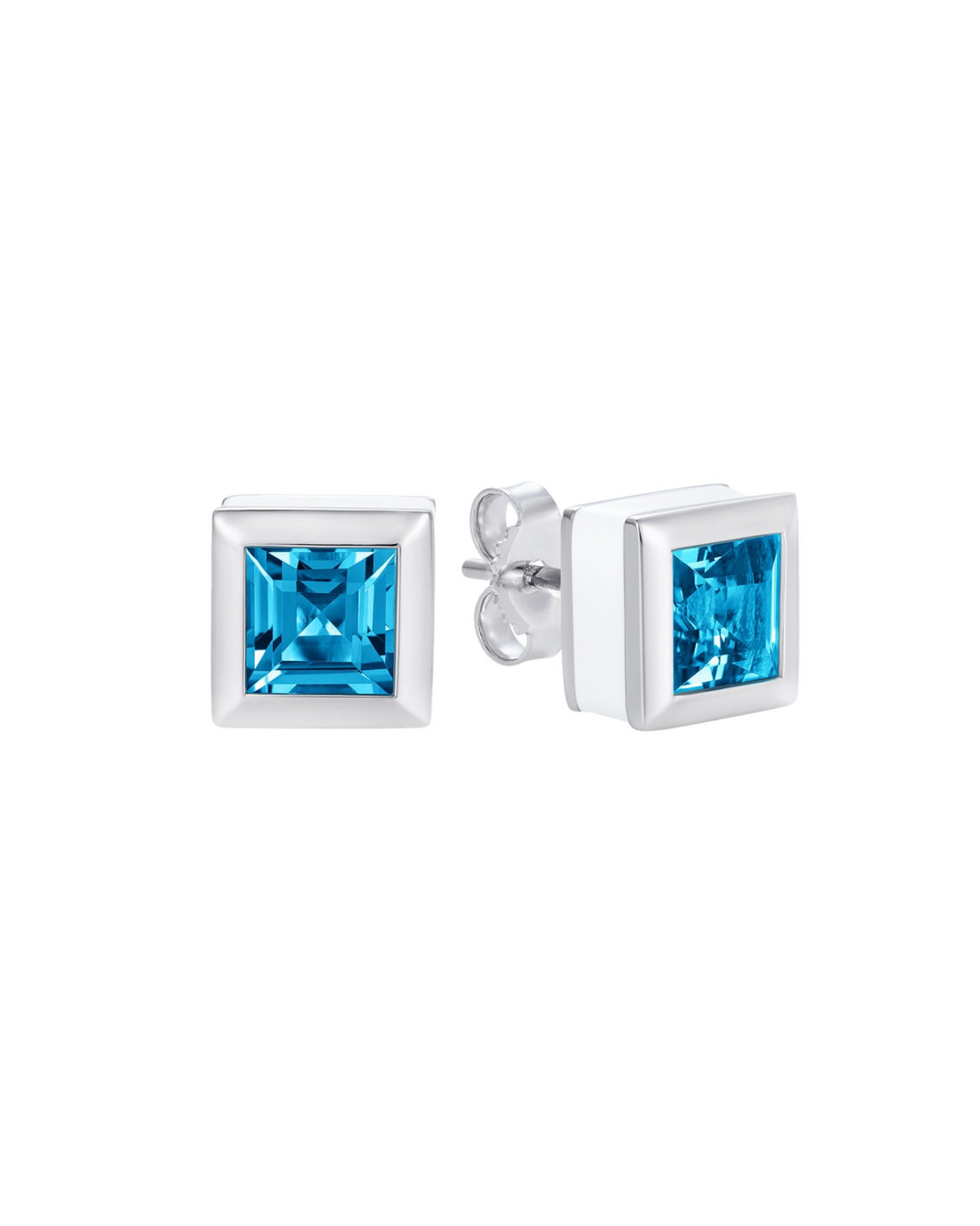 Square blue topaz best sale earrings