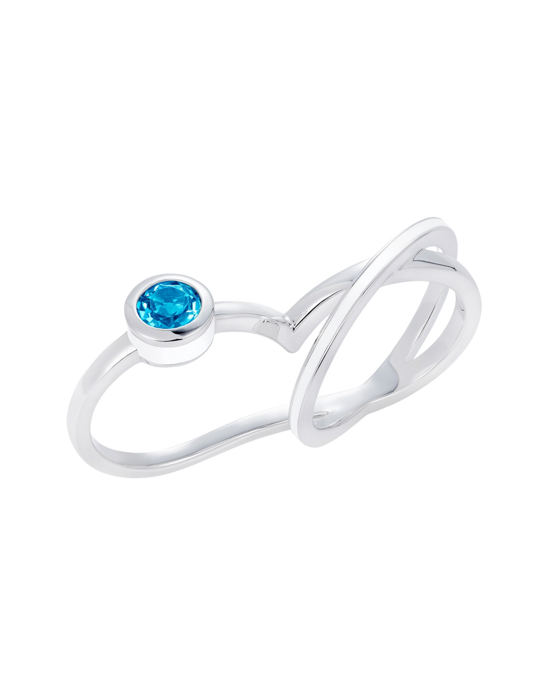 Two of a Kind Ostro Blue Topaz Double Ring Something Blue By Ostro