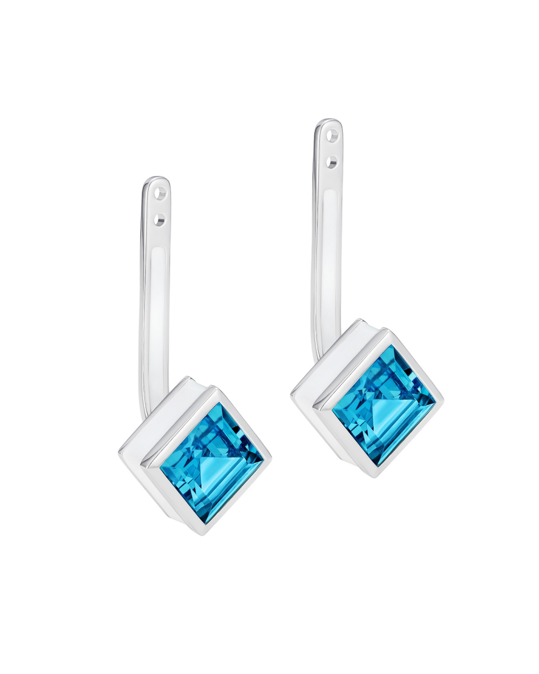 Square blue 2025 topaz earrings